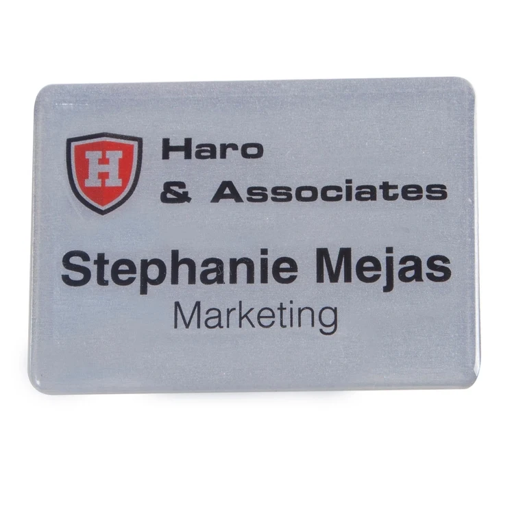 3" W x 2" H - Metal Name Badge 1