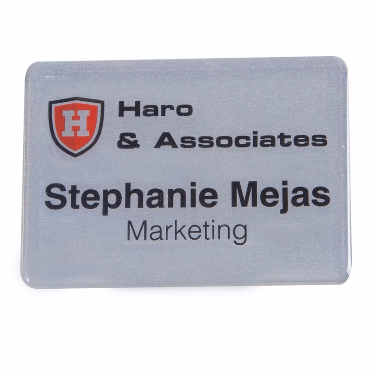 3" W x 2" H - Metal Name Badge