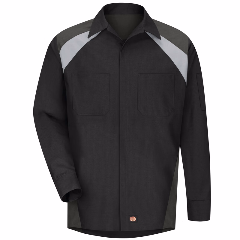 Red Kap® Men's Long Sleeve Tri-Color Shop Shirt
