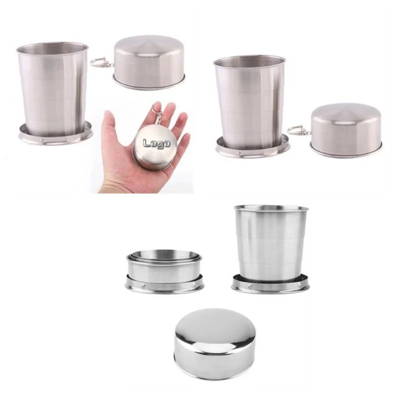 150ml Stainless Steel Retractable Camping Cup 1