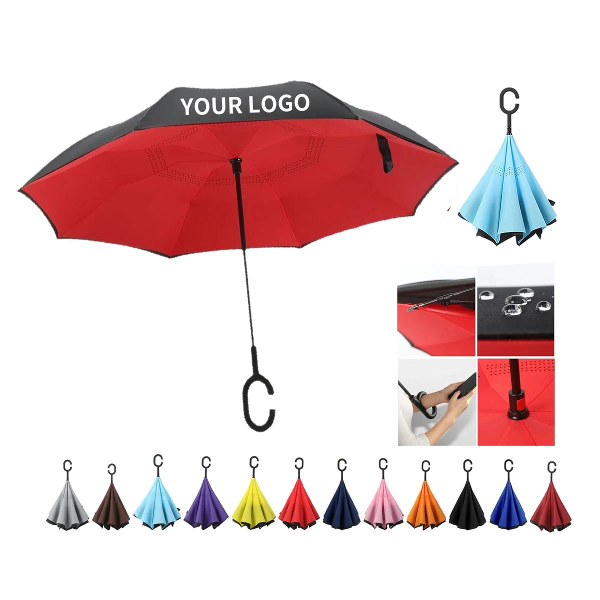 Water Containment Umbrella with C Shape Grip 1