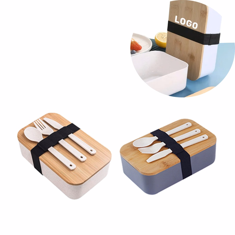 Eco-Friendly Bamboo Lid Lunch Box with Utensils