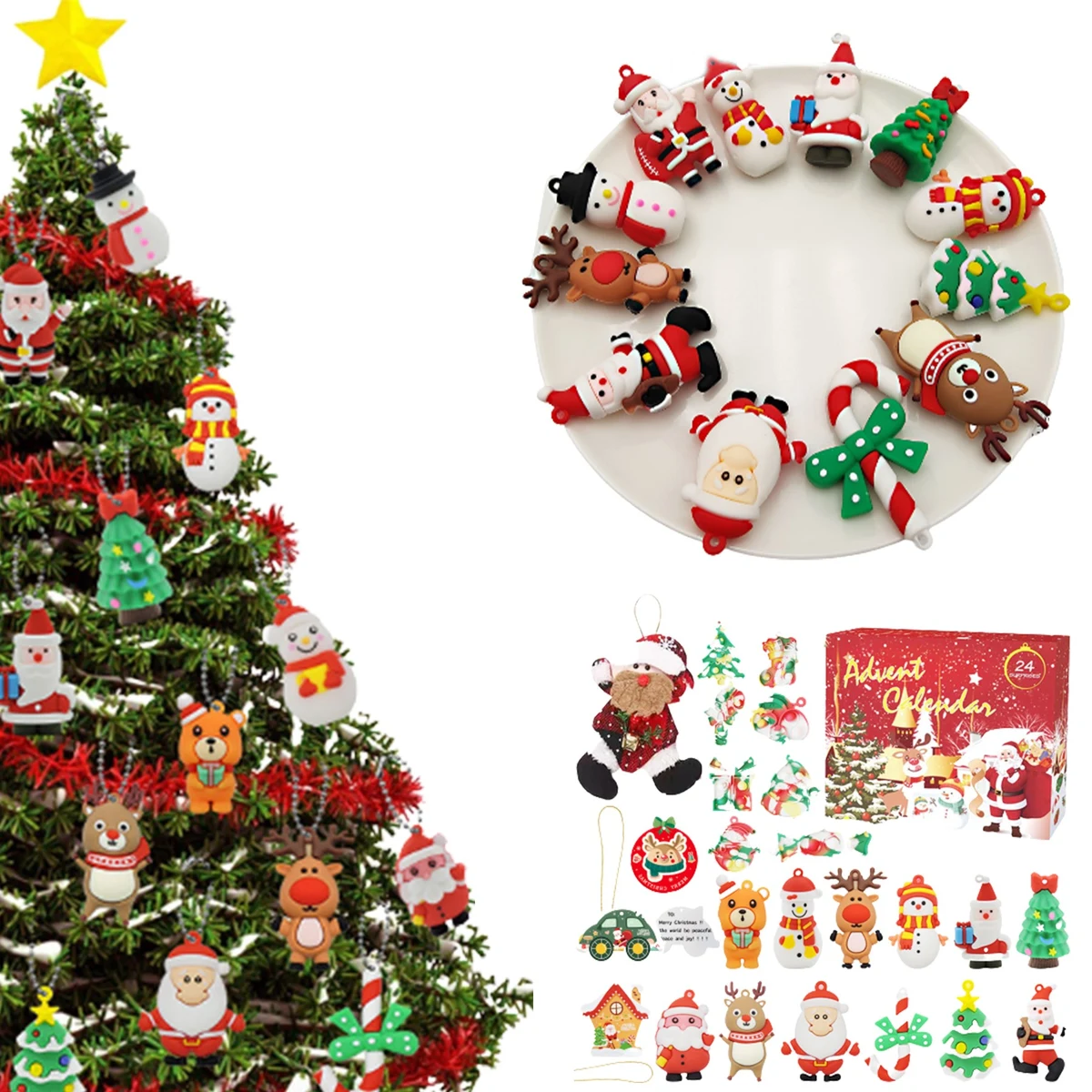 Christmas Advent Calendar W/Pendants 1