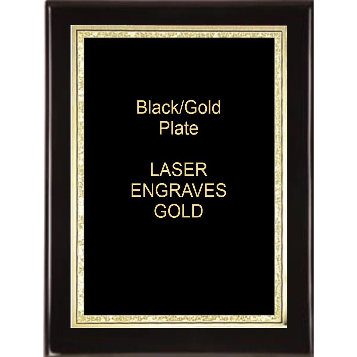 5" x 7" Black Piano Finish Standing Plaque with a Black Florentine Plate 1