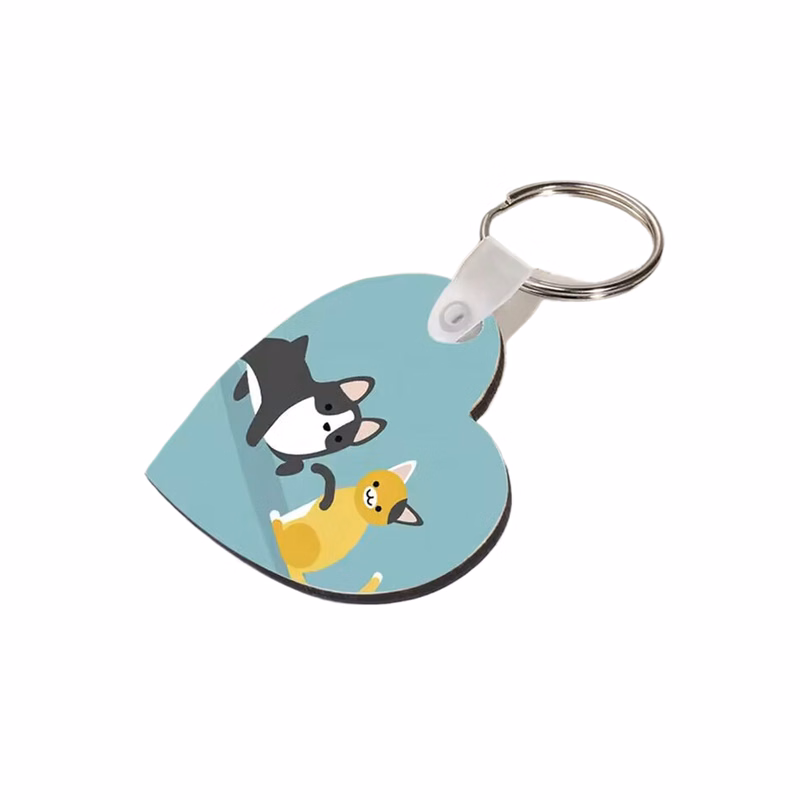 Heart Shape MDF Keychain