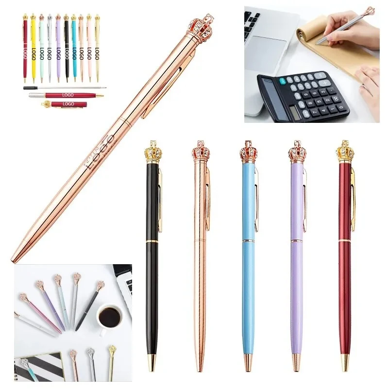 Crown Top Decor Metal Ballpoint Pen 1