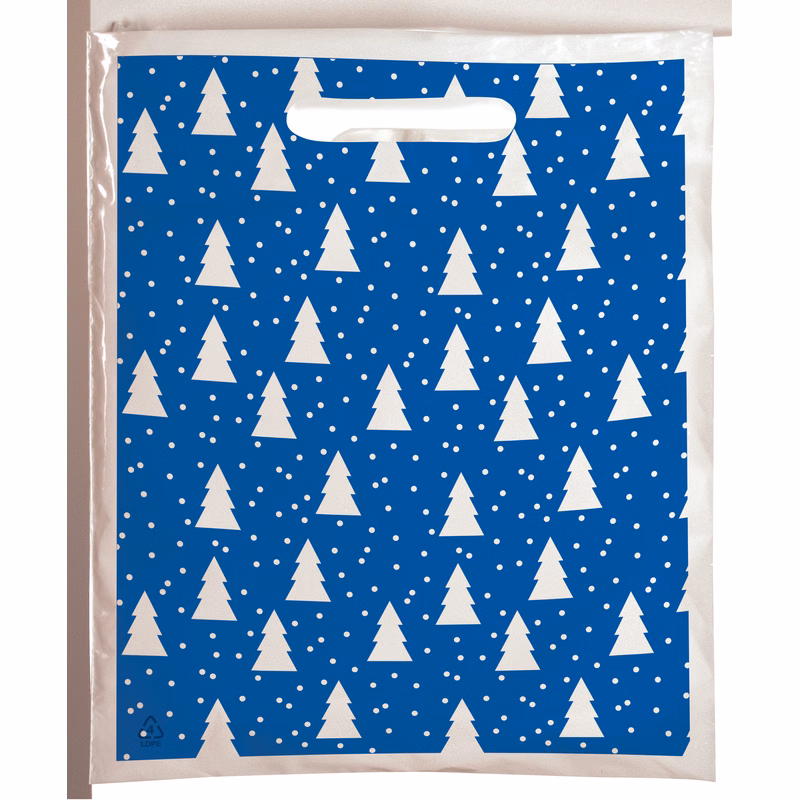 Bold Christmas Trees Seasonal Predesigned Plastic Bag (6" x 13")