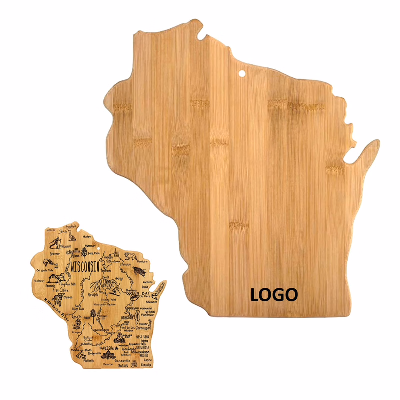Wisconsin State Shaped Serving Cutting Board