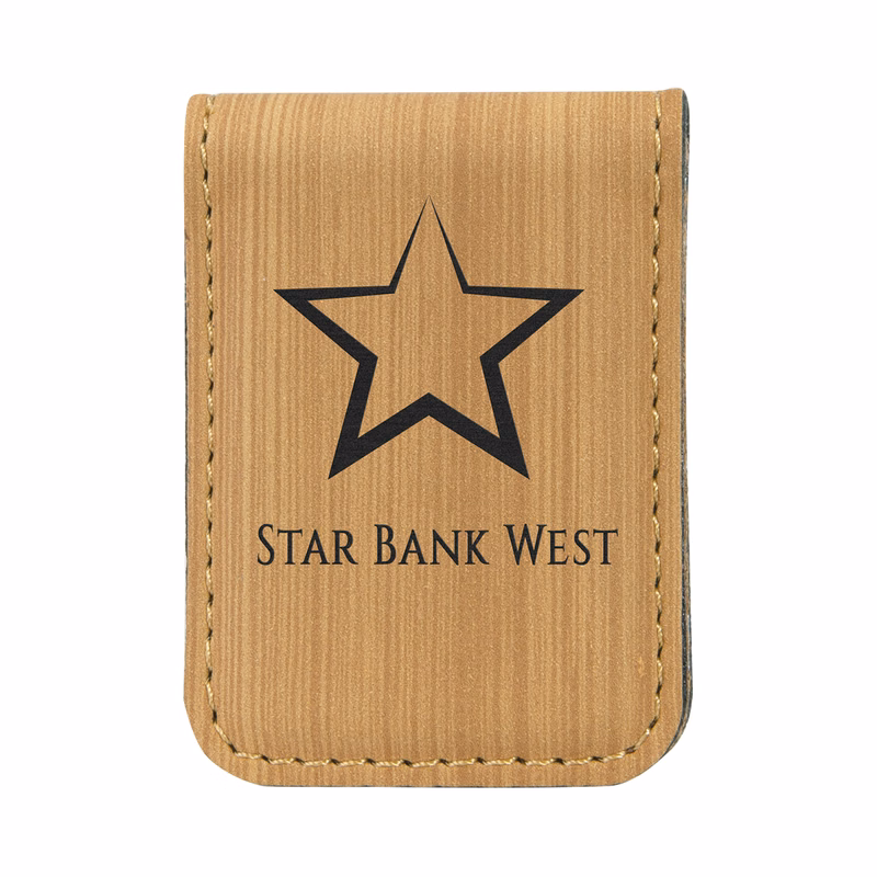Bamboo Leatherette Money Clip