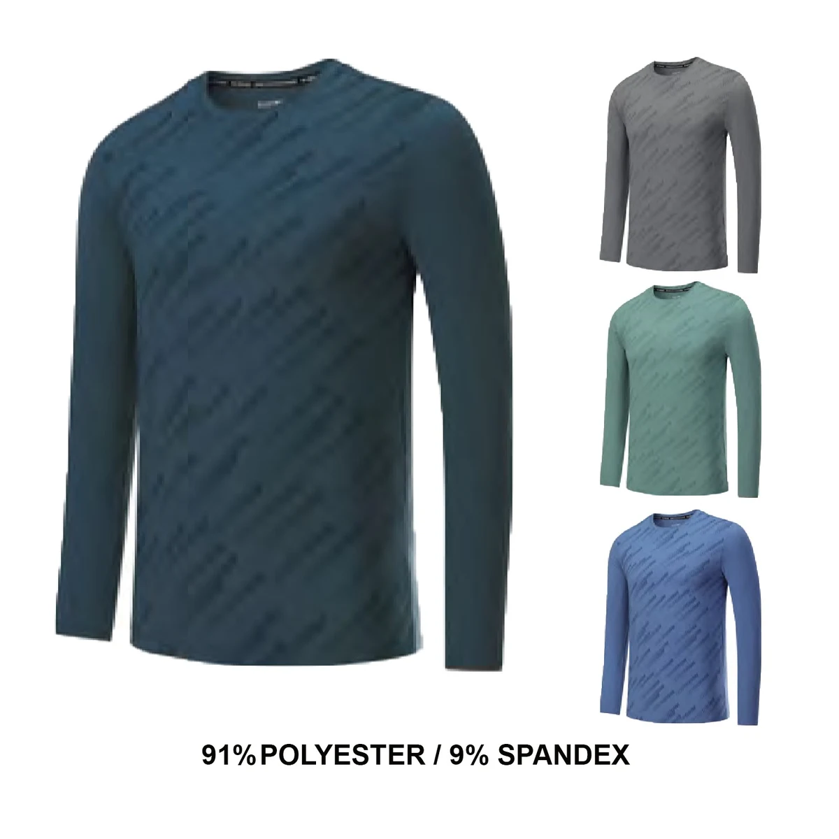Men's Running Long Sleeve T-Shirt w/Print - Stock Style 11 1