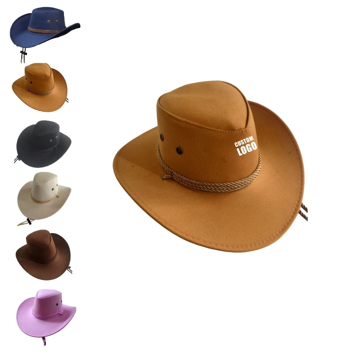 Suede Wide Brim Sun Cowboy Jazz Hat 1