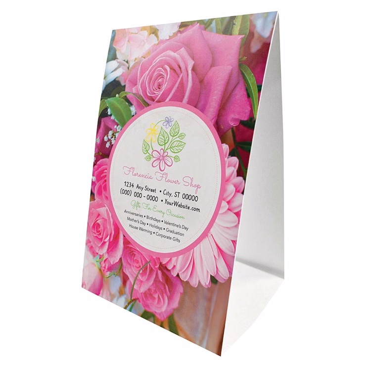 Full-color Vertical Table Tent (4" x 6")