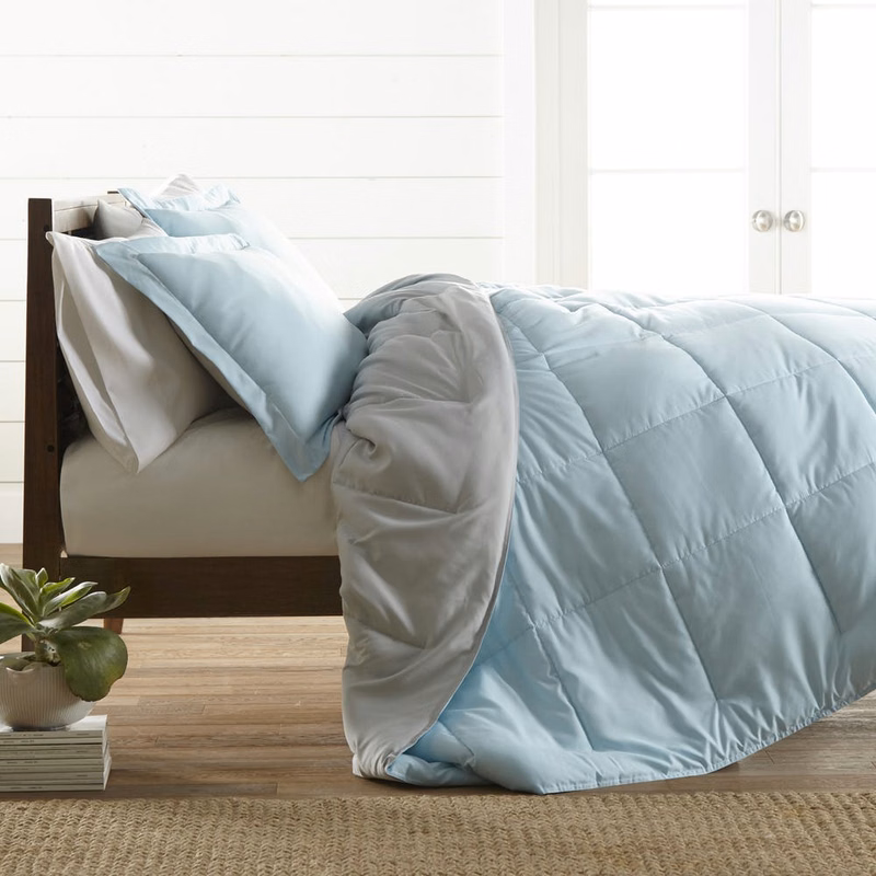 Down Alternative Comforter Sets - Aqua Twin Reversible