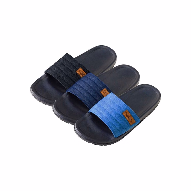 Men's Denim Open Toe Slip-on House Slippers Assorted S-3XL