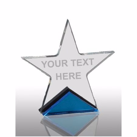 Acrylic: 5.5x5.5x3/8 Spectra Star Blue Award