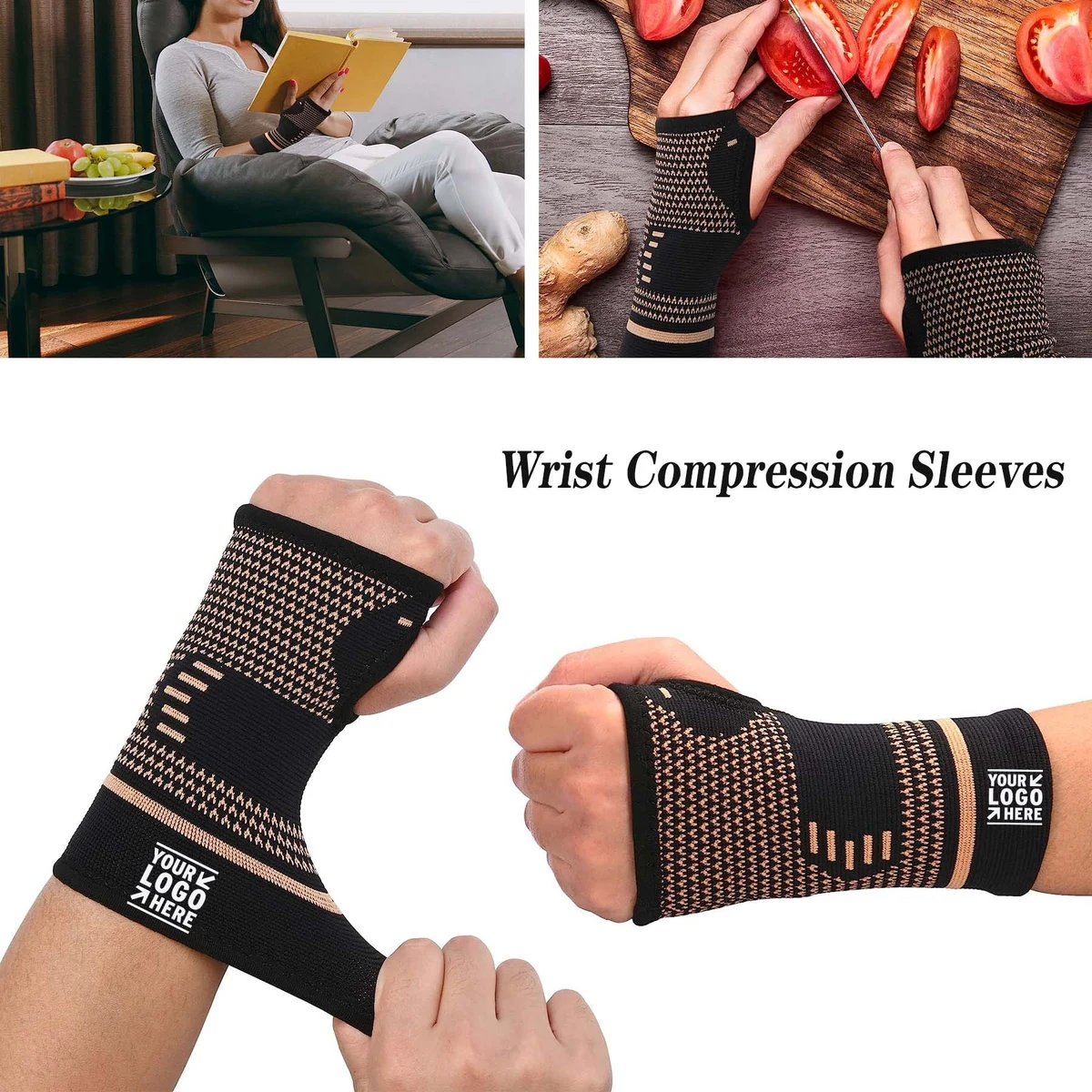 2 Pack Men and Women Copper Wrist Brace 1