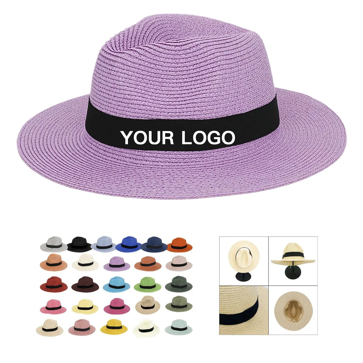 Customizable Woven Straw Hat with UV Protection 1
