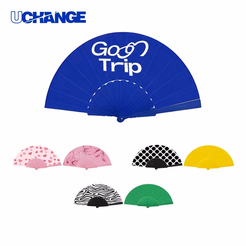 Folding Plastic Hand Fan for Promotional Use