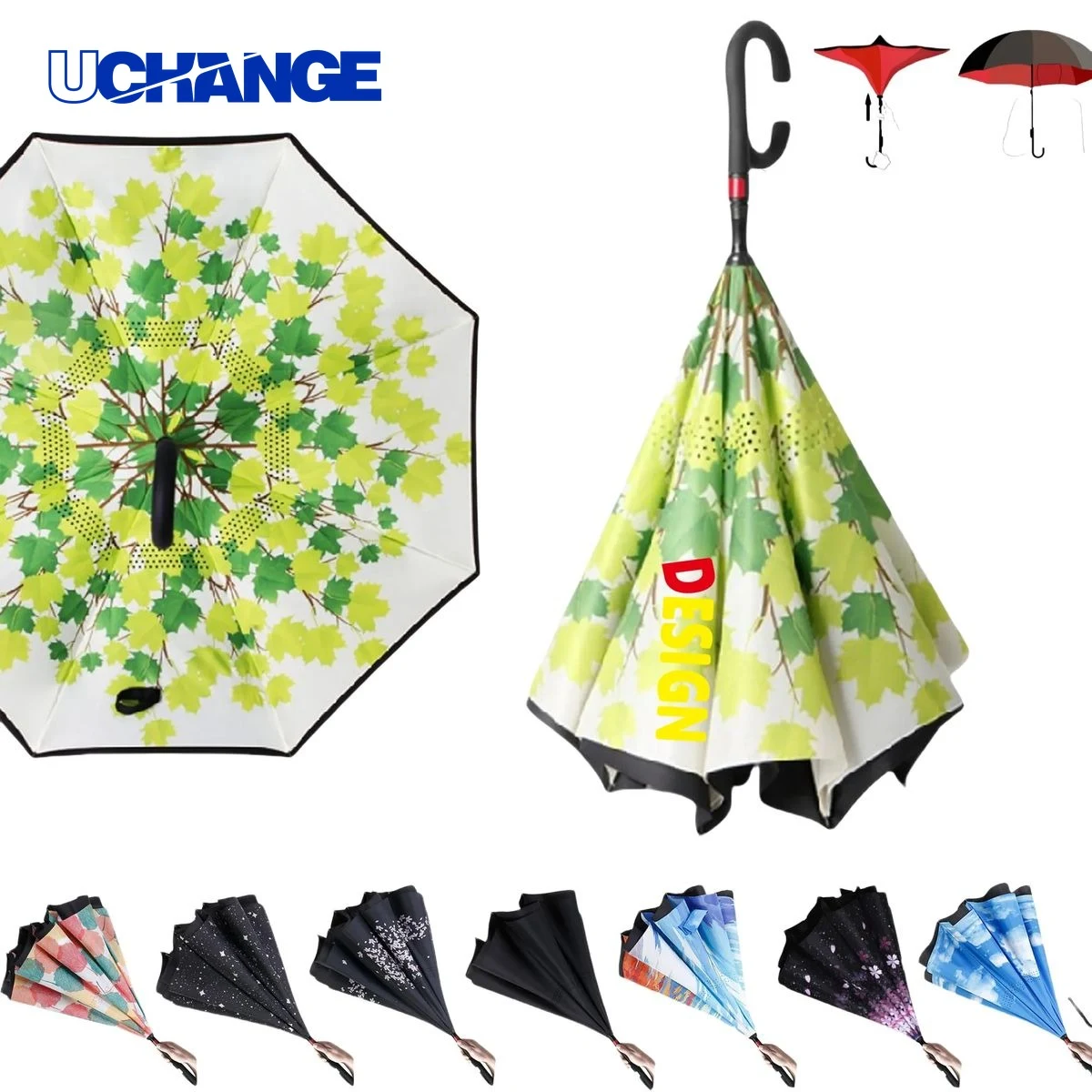 Inverted Reverse Folding Umbrella for Branding 1