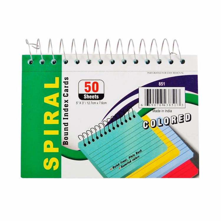 Spiral Bound Index Cards - Ruled 3" x 5"