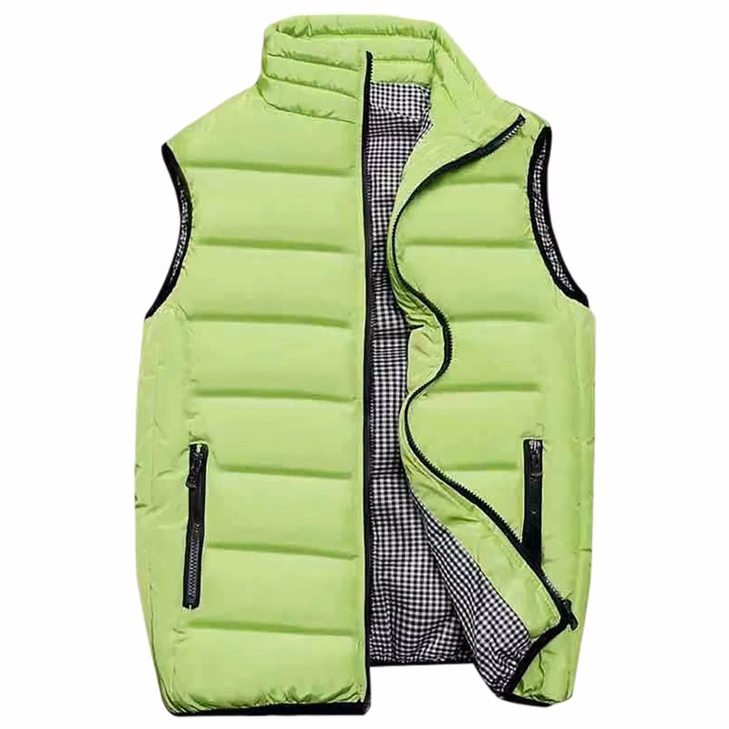 Polyester Quilted Packable Puffer Vest With Front Zipper Closure