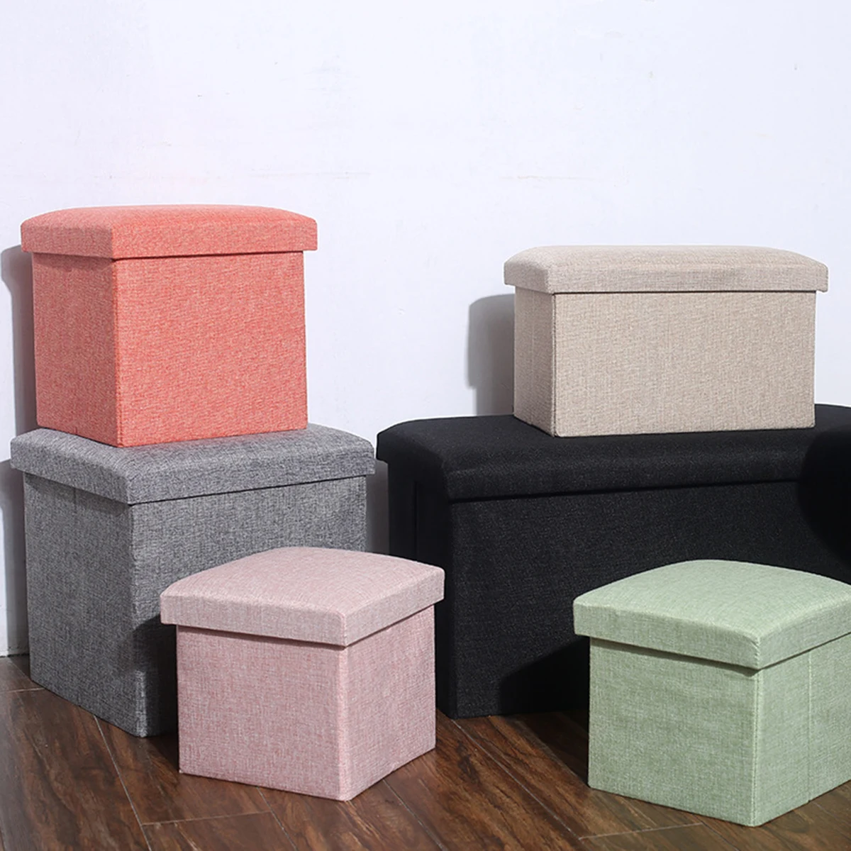 Foldable Storage Ottoman Design Rest Seat 1