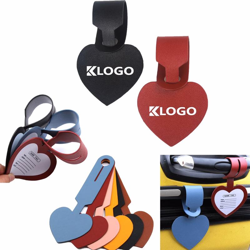 Heart Shape Luggage Tag PU Leather
