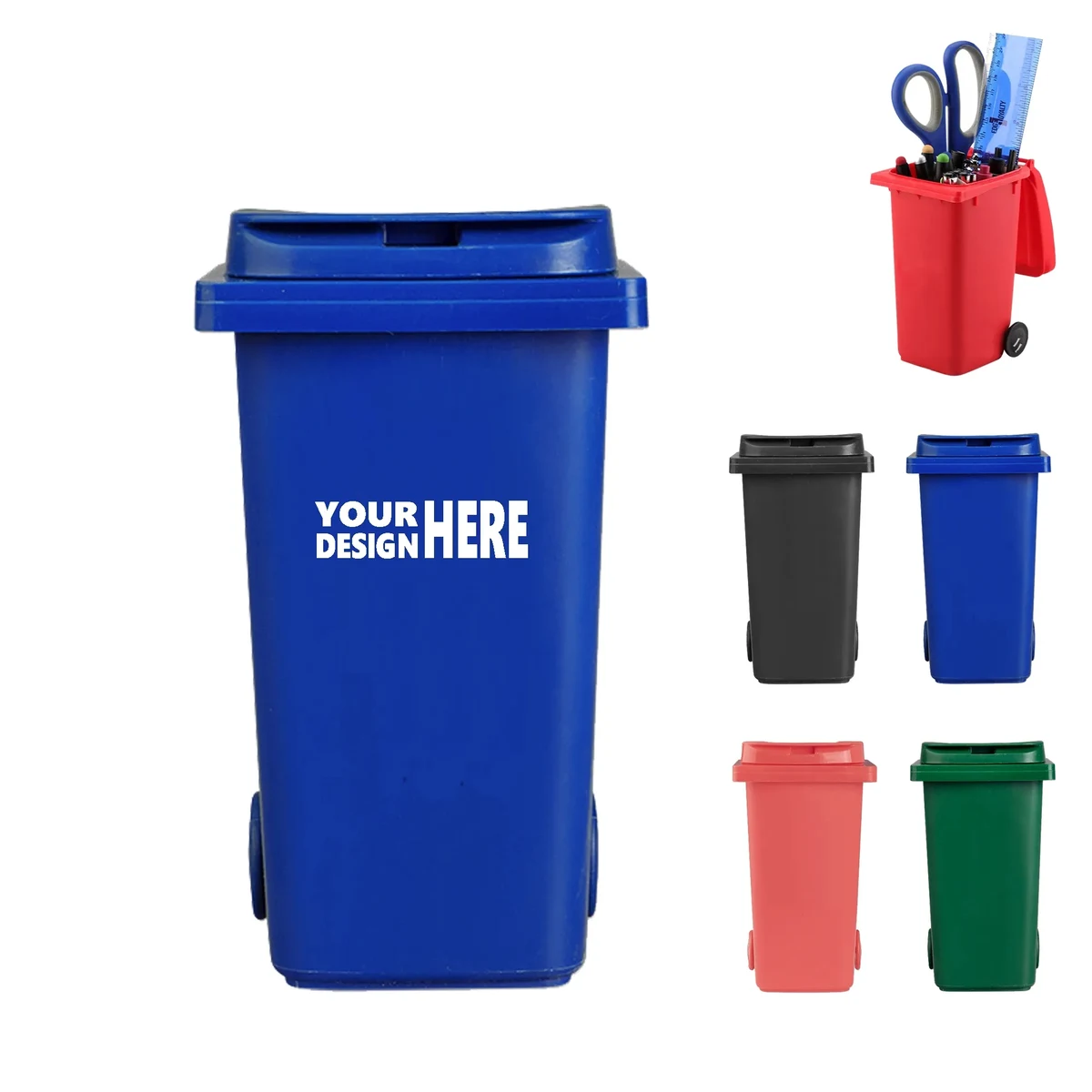 Mini Desktop Trash Can Versatile Pen Container 1