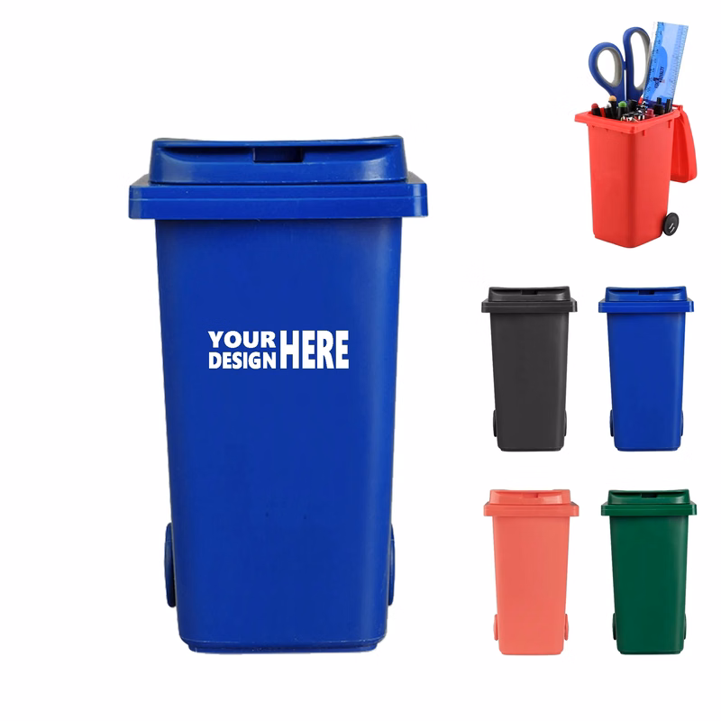 Mini Desktop Trash Can Versatile Pen Container
