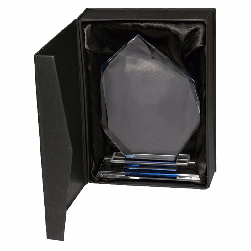 Slanted Heptagon Glass Achievement Trophy