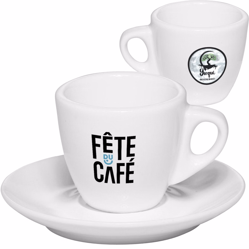 2.5 oz. Porcelain Espresso Cups with Saucer