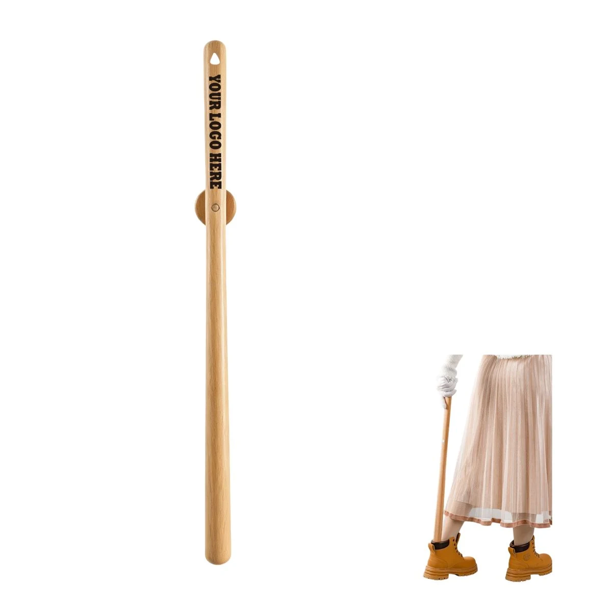 Magnetic Solid Wood Shoehorn 1