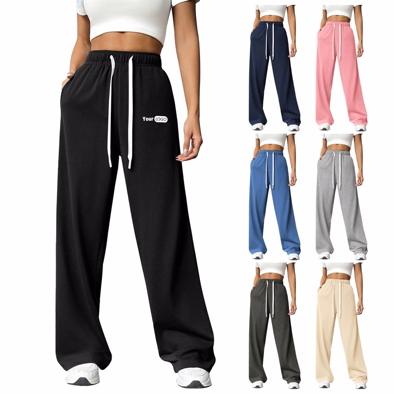 Cotton Loose Straight Sports Pants