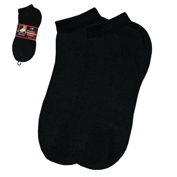 Adult Ankle Socks Black Size 10-13 1