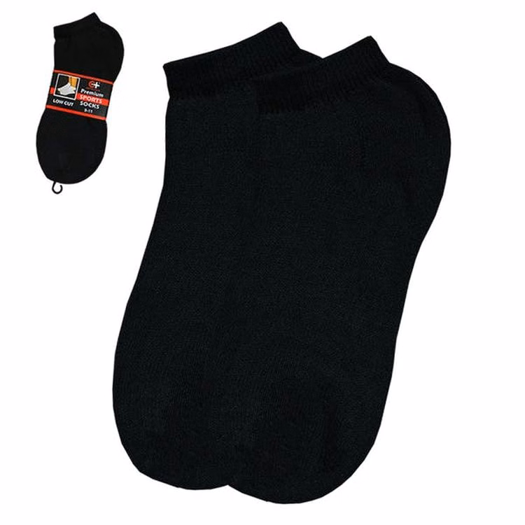 Adult Ankle Socks Black Size 10-13