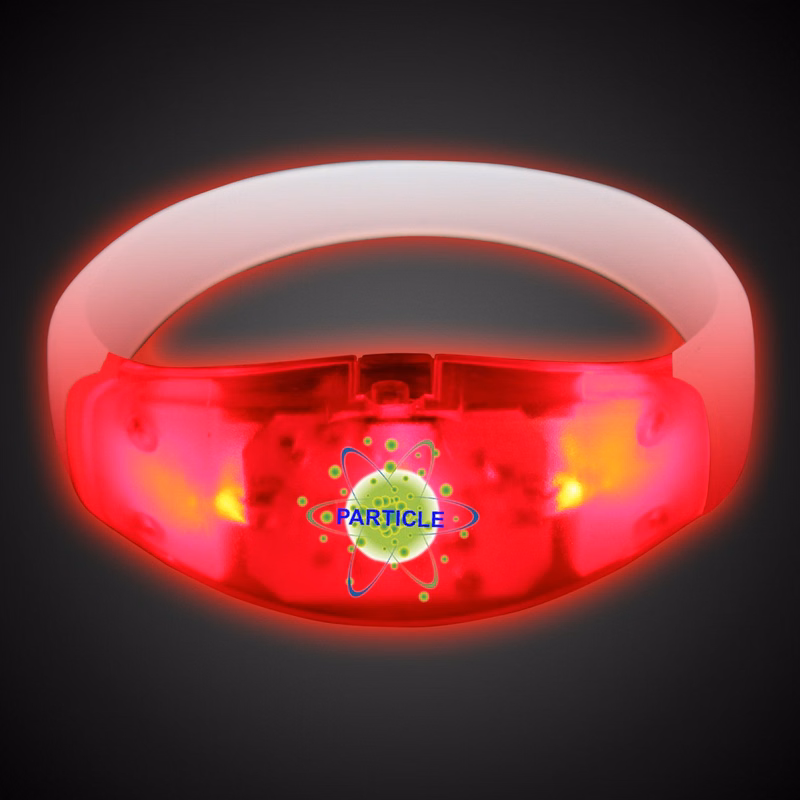Sound Activated Red LED Stretchy Bangle Bracelets