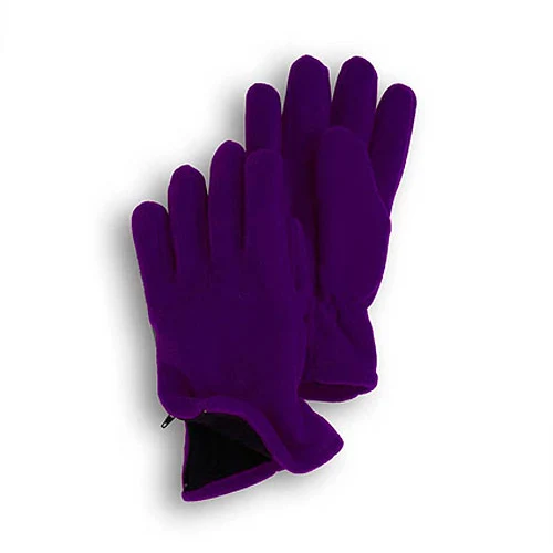 CLOSEOUT - Purple Fleece Zip Gloves 1