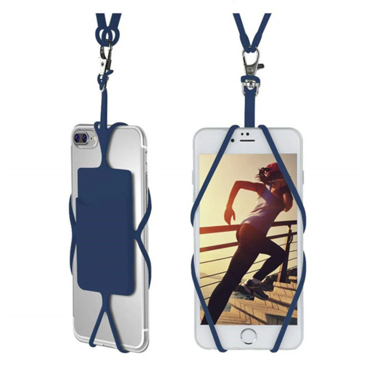 SILICONE PHONE WALLET WITH LANYARD ADHESIVE CARD HOLDER 1