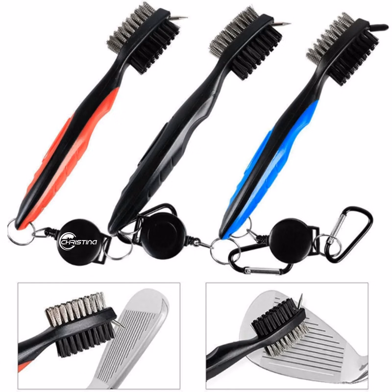 Premium Golf Club Brush With Retractable Cord And Cap