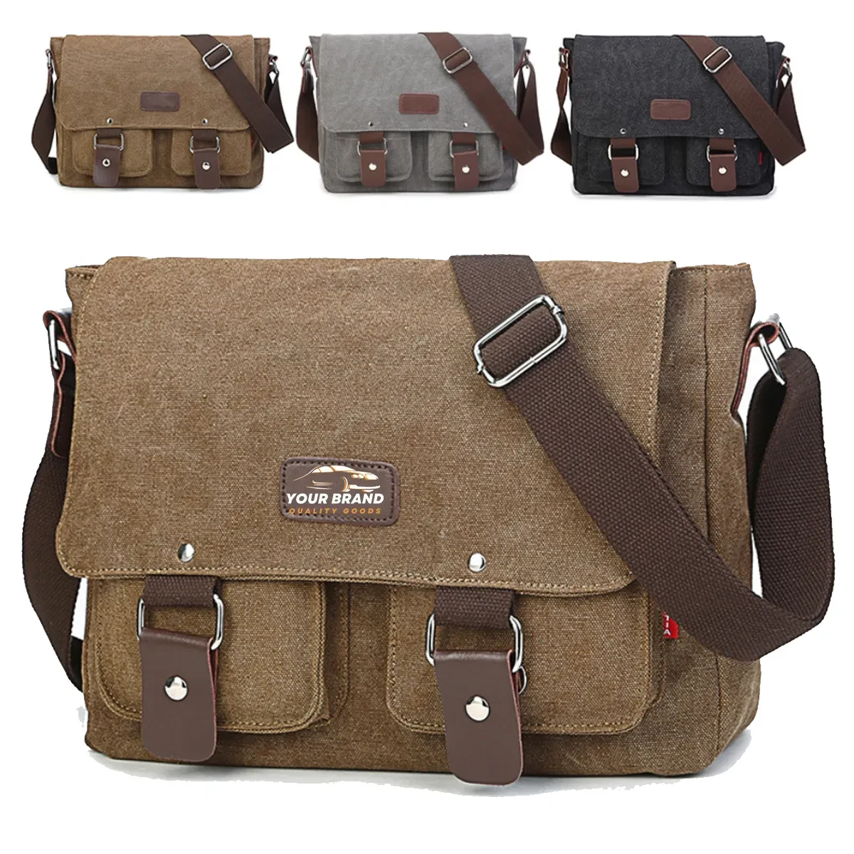 Men'S Canvas Shoulder Retro Messenger Military Bag 1