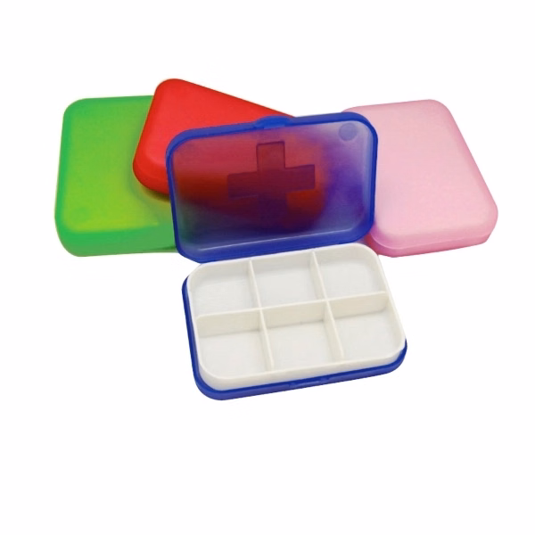 6 Compartment Pill Case, Pill Box