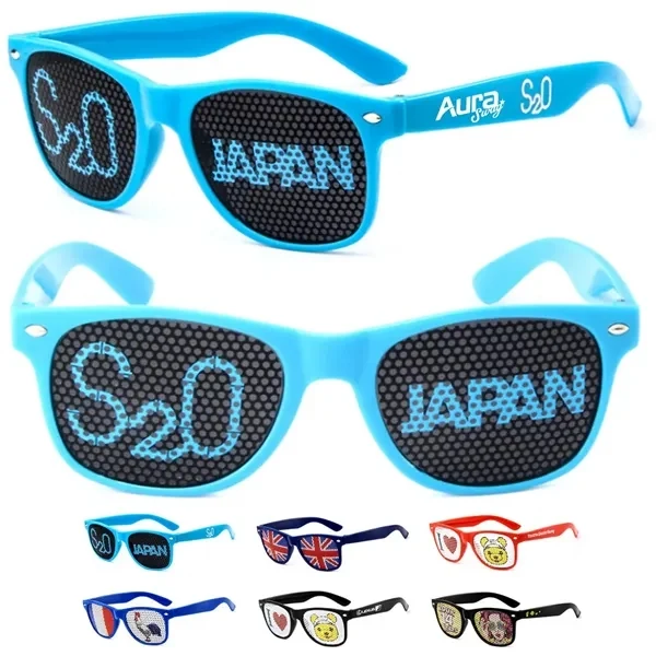 Custom Plastic Pinhole Sunglasses with Full Color Print — Event & Festival Giveaway 1