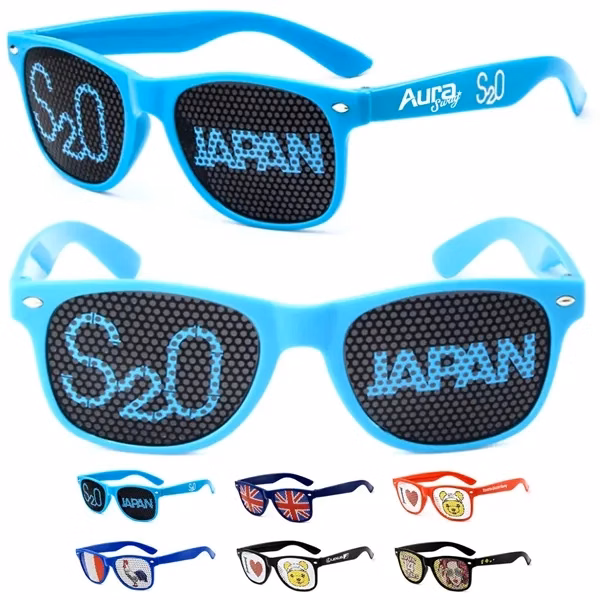 Custom Plastic Pinhole Sunglasses with Full Color Print — Event & Festival Giveaway