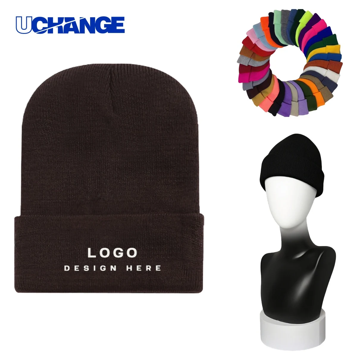 Embroidered Logo Knit Hat 1
