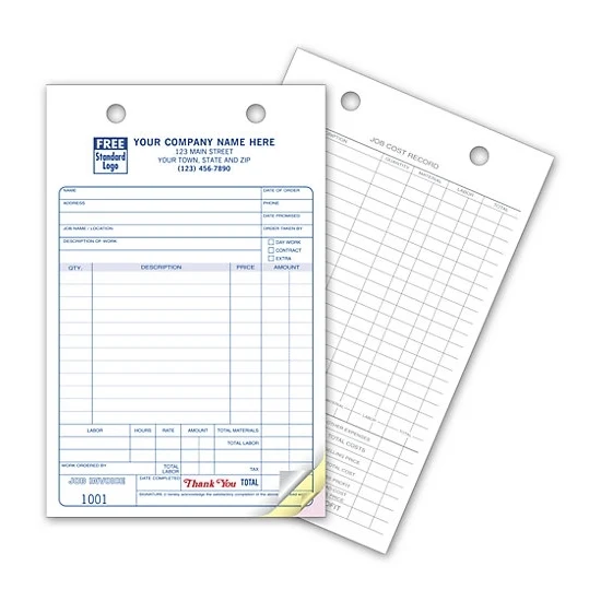 Work Order Register Forms, Large, Classic 1