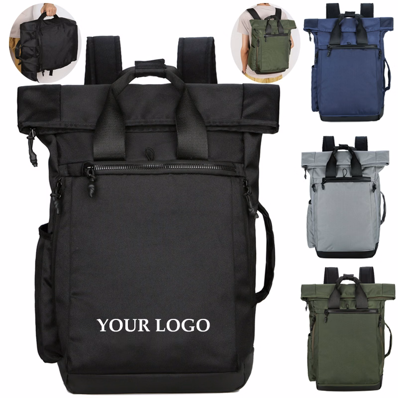 Laptop Backpack Roll Top School Bag for 15.6 Inch Laptop