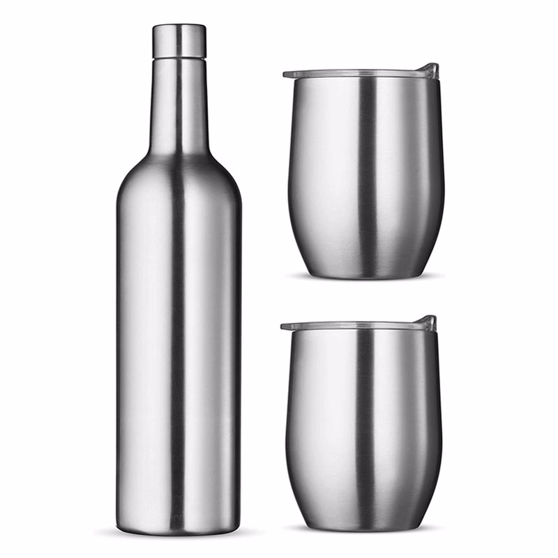 Vacuum-Insulated Wine Gift Set, 500Ml And 350Ml Wine Tumblers Stainless Steel Vacuum