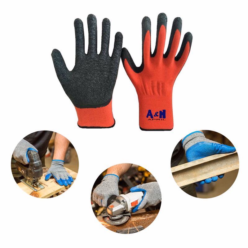Knit Latex Dip Nylon Sandy Coated Work Gloves