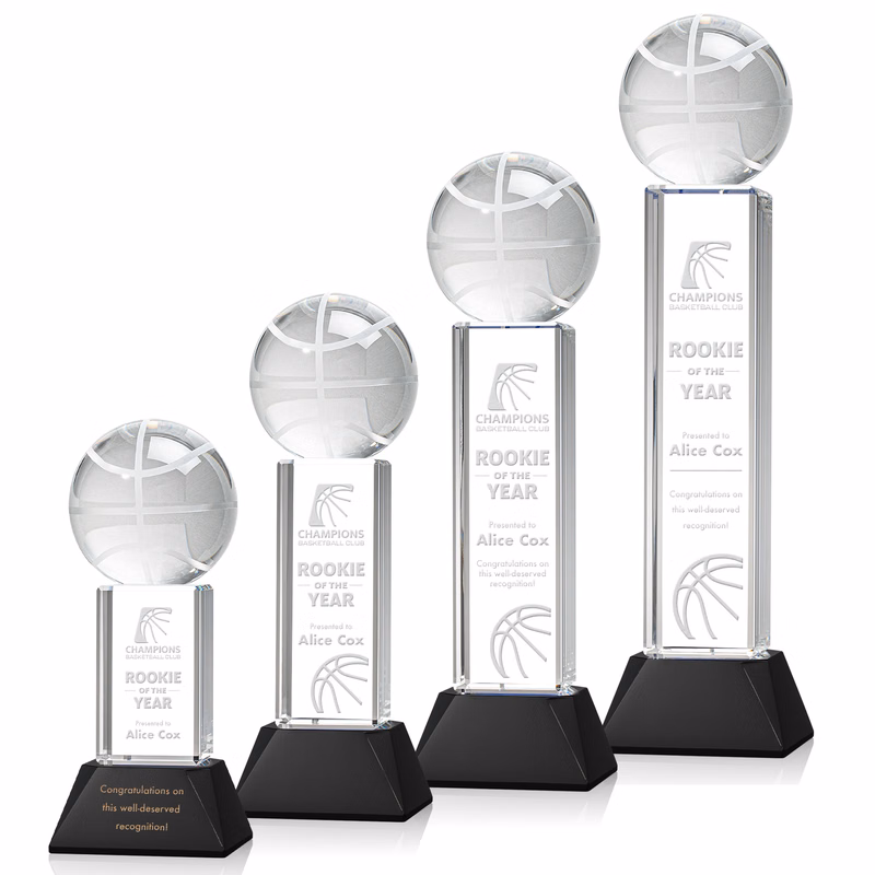 Basketball Award on Stowe Base - Black