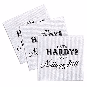 1-Ply, White, Linen-pattern Embossed Beverage Napkin